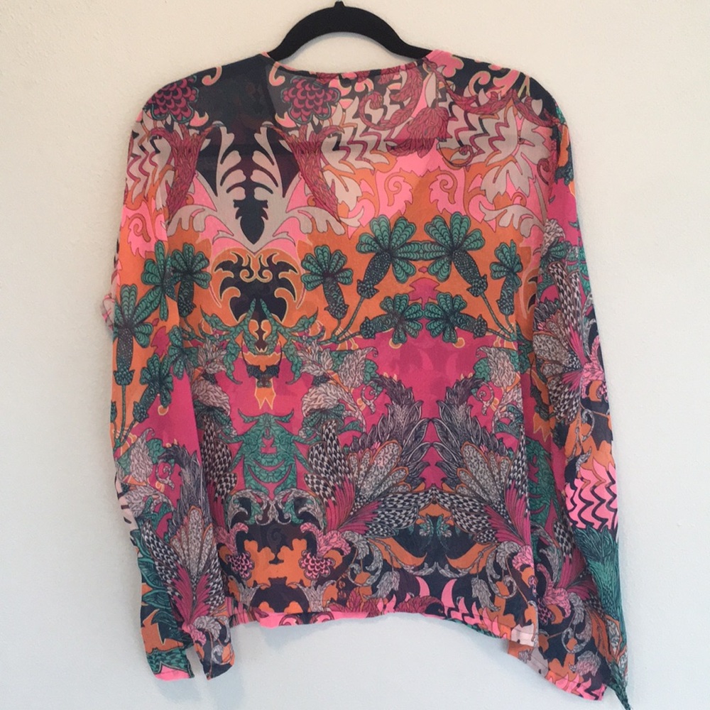 Octavia bright printed sheer poncho - Picture 7 of 7